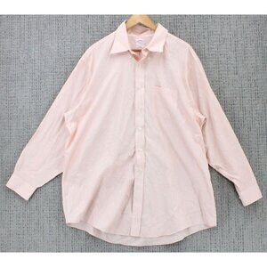 Brook Brothers Shirt Mens Sz 18 4/5 Pink Casual Button Down Long Sleeve Collared